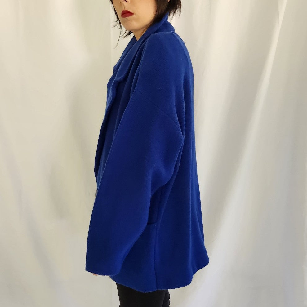 80s Blue Oversize Cardigan