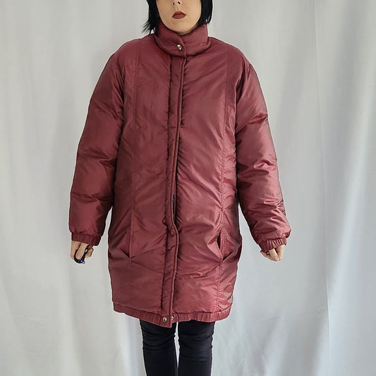 80s Mauve Down Filled Puffer Jacket