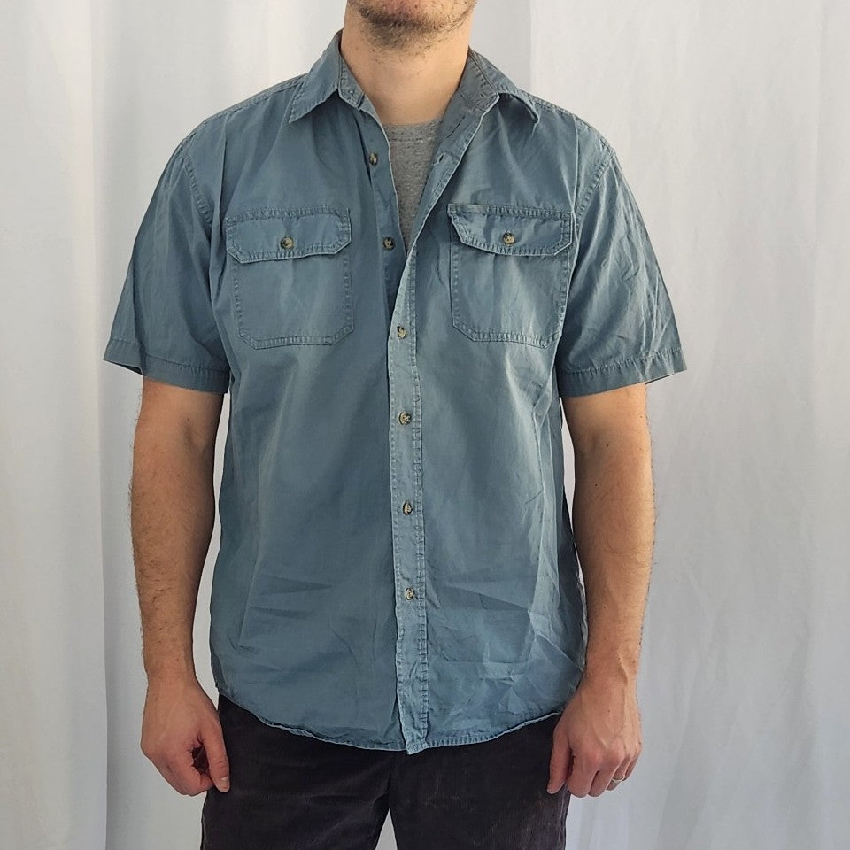 90s(?) Blue Short Sleeve Button Down