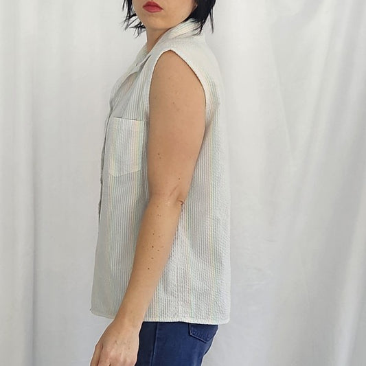 80s Pastel Striped Sleeveless Top