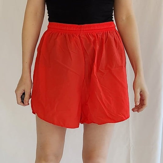 90s Red Nylon Running Shorts