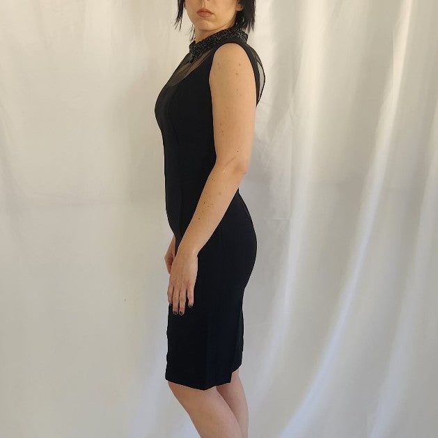 60s Black Sleeveless Cocktail Dress