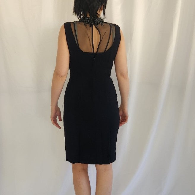 60s Black Sleeveless Cocktail Dress