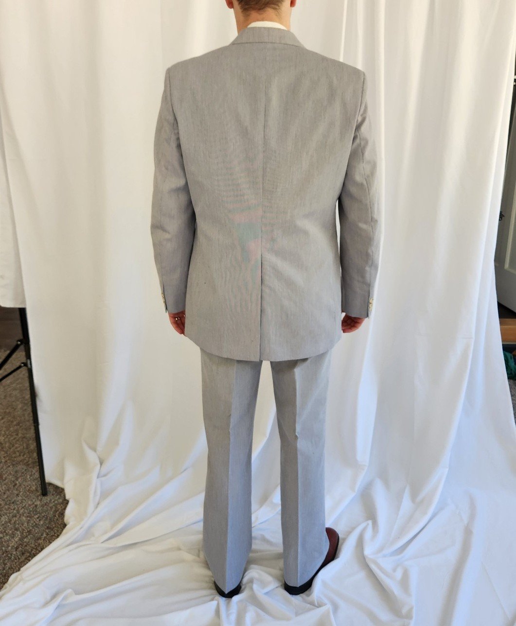 90s Blue and White Pinstripe Suit