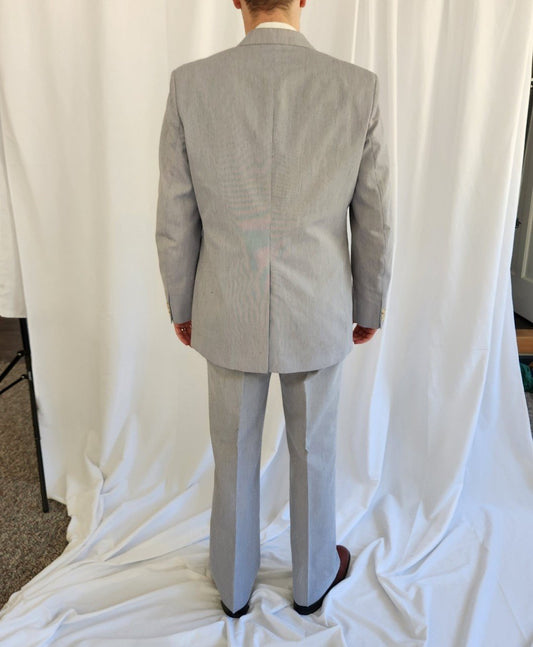 90s Blue and White Pinstripe Suit