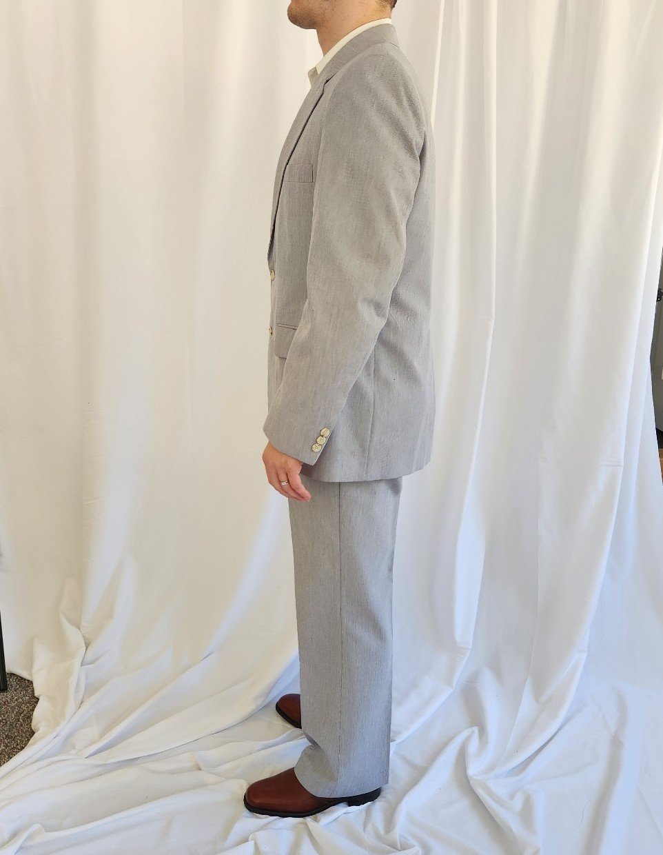 90s Blue and White Pinstripe Suit