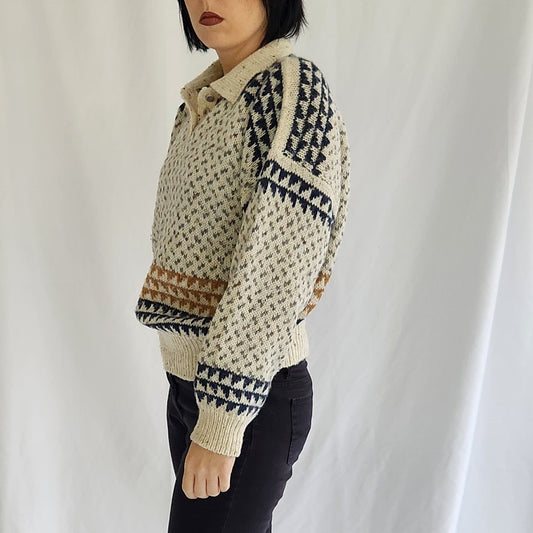 90s Liz Claiborne Wool Blend Collared Sweater