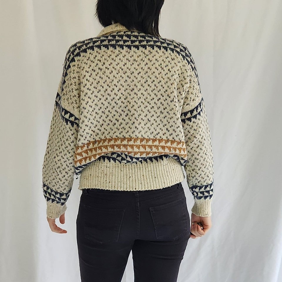 90s Liz Claiborne Wool Blend Collared Sweater