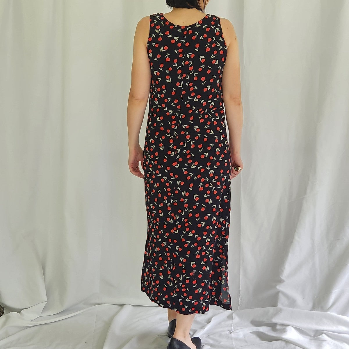 90s/00s Tulip Print Rayon Sheath Dress