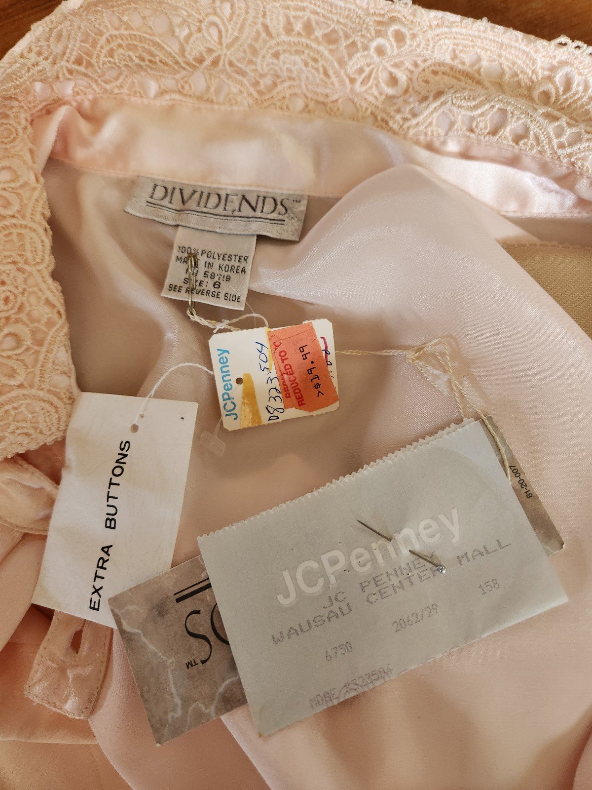 80s Deadstock Pink Satin Blouse