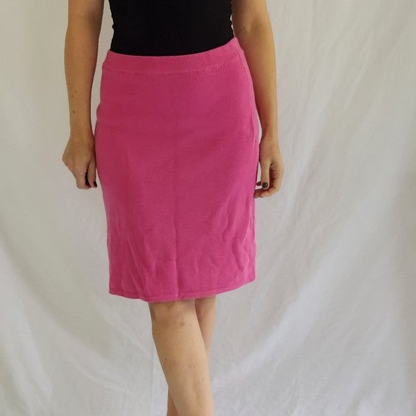 Y2K Casual Corner Pink Knit Top and Skirt Set