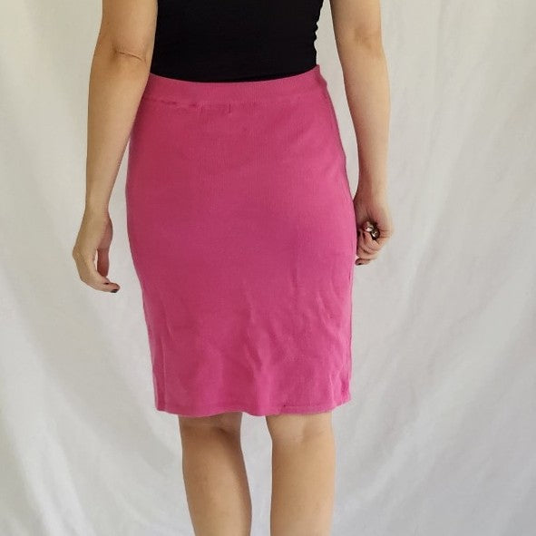 Y2K Casual Corner Pink Knit Top and Skirt Set