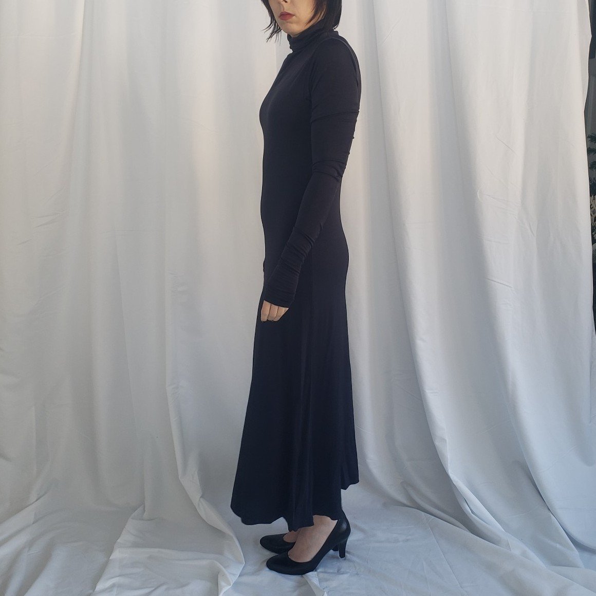 90s/00s Blue Slinky Maxi Dress