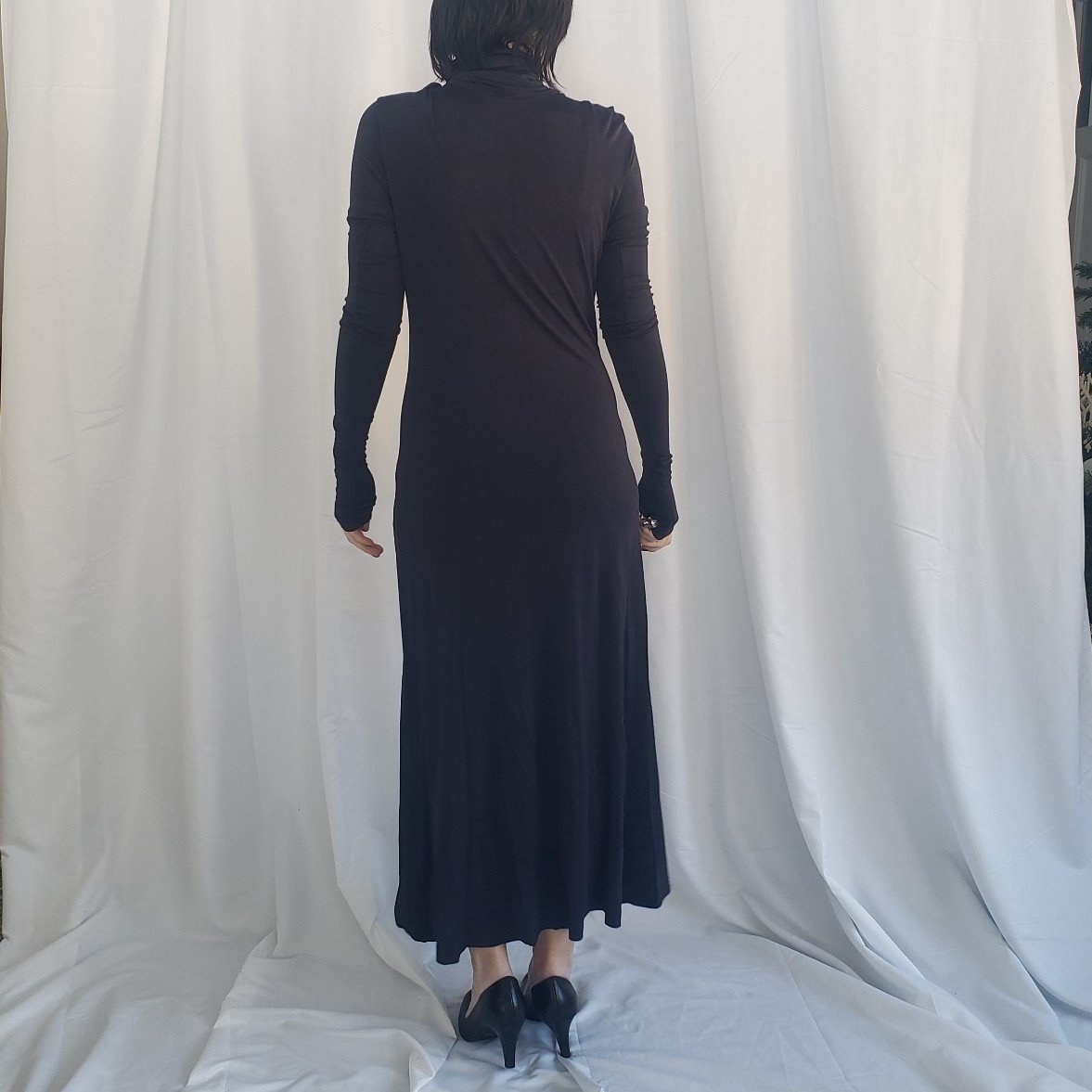 90s/00s Blue Slinky Maxi Dress