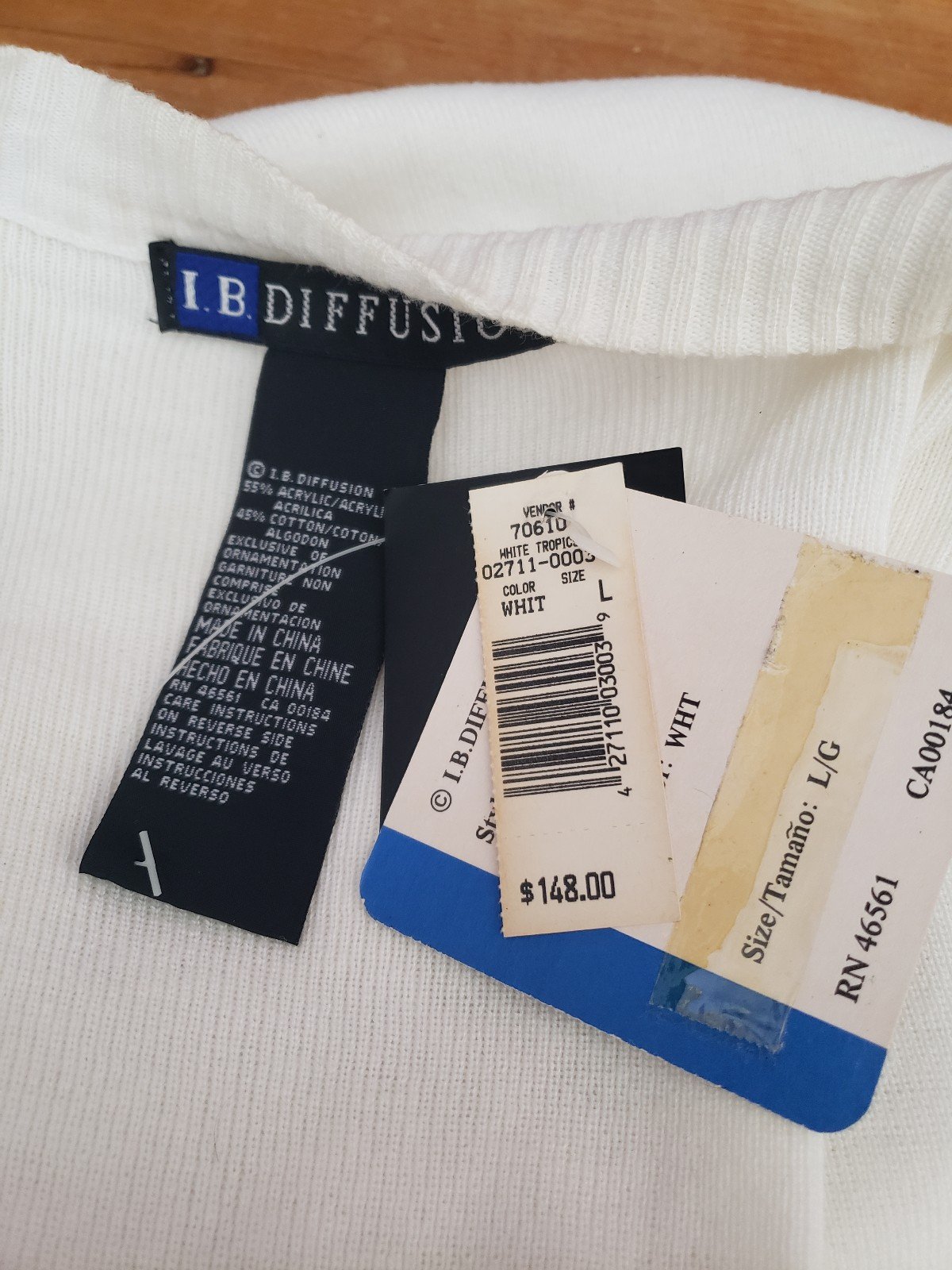 90s Deadstock IB Diffusion White Beaded Sweater Set