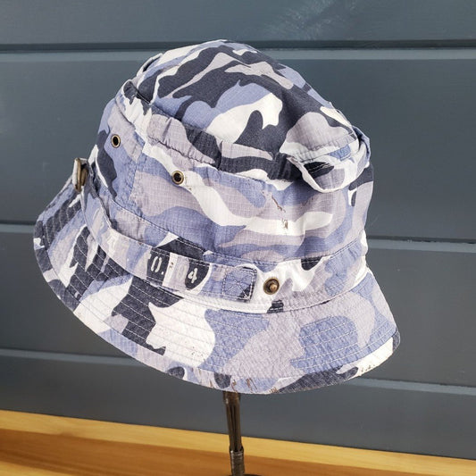 Y2K Blue Camo Bucket Hat