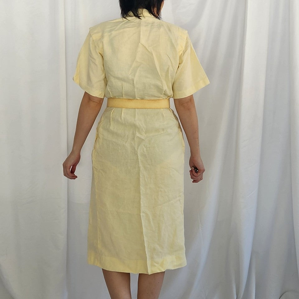 80s Cream Day Dress