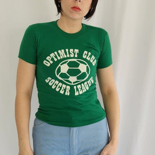 80s Green Soccer League Tee