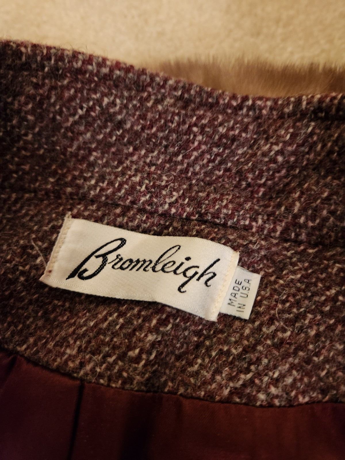 60s Brown Wool Coat with Mink Collar