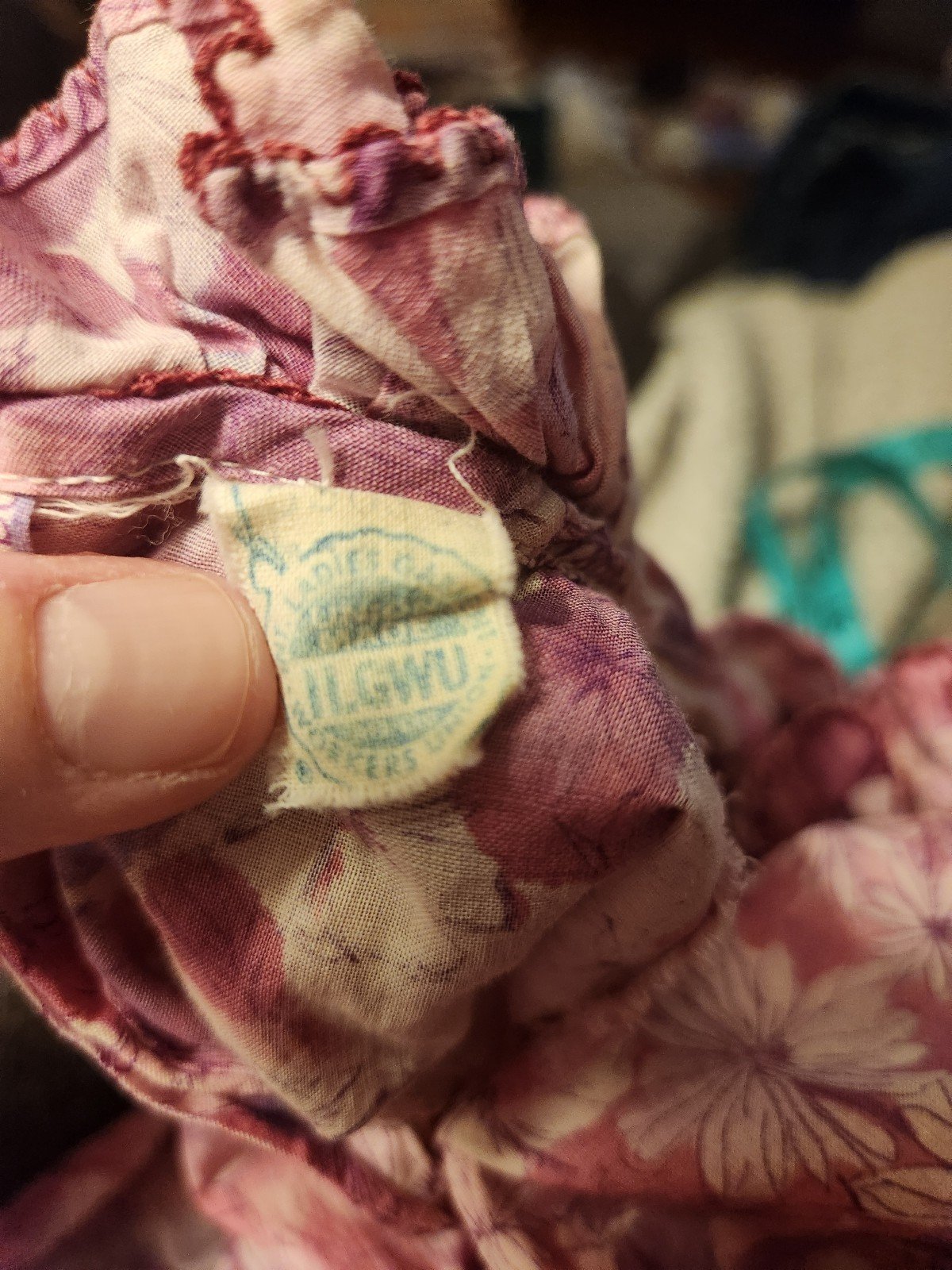 70s Purple Floral Frilly Blouse