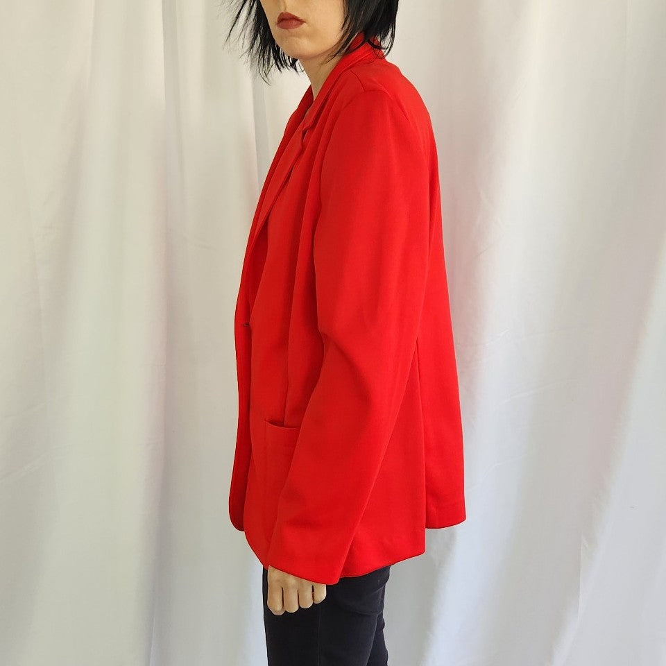 80s Red Poly Blazer
