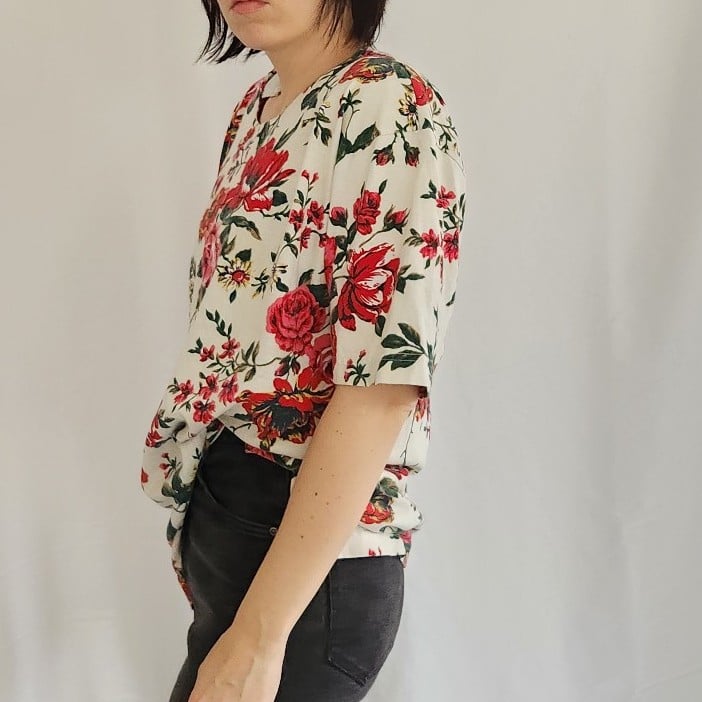90s Oversize Rose Print Tee