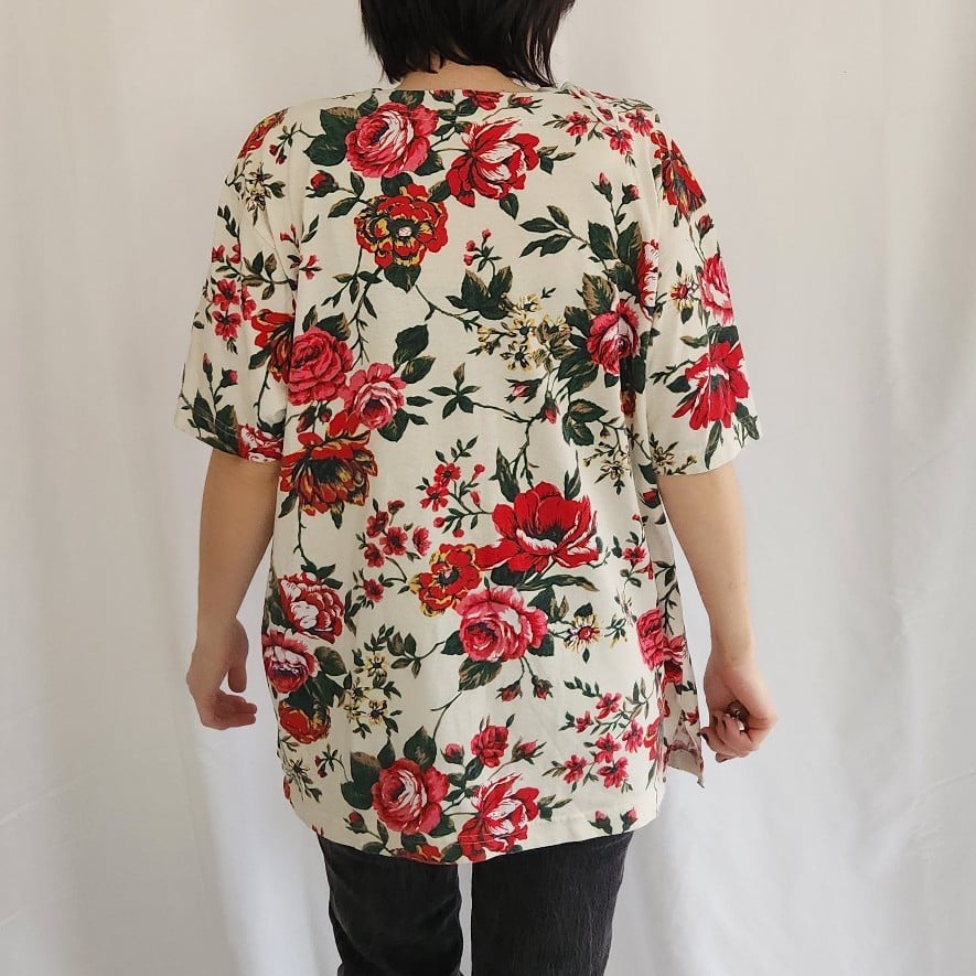 90s Oversize Rose Print Tee