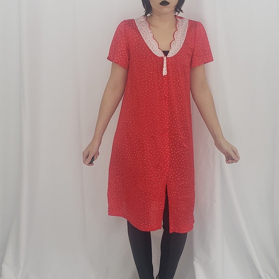 90s Red Polka Dot Nightgown