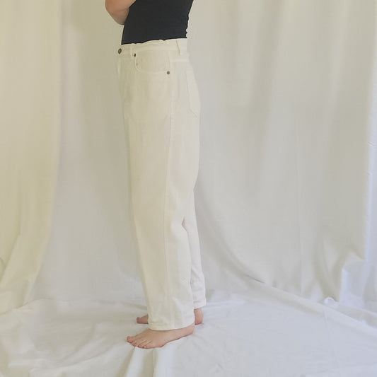 90s White Bill Blass Mom Jeans
