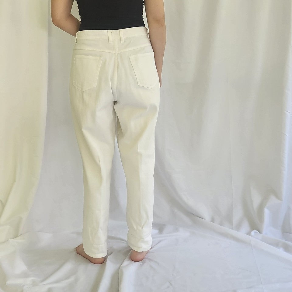 90s White Bill Blass Mom Jeans