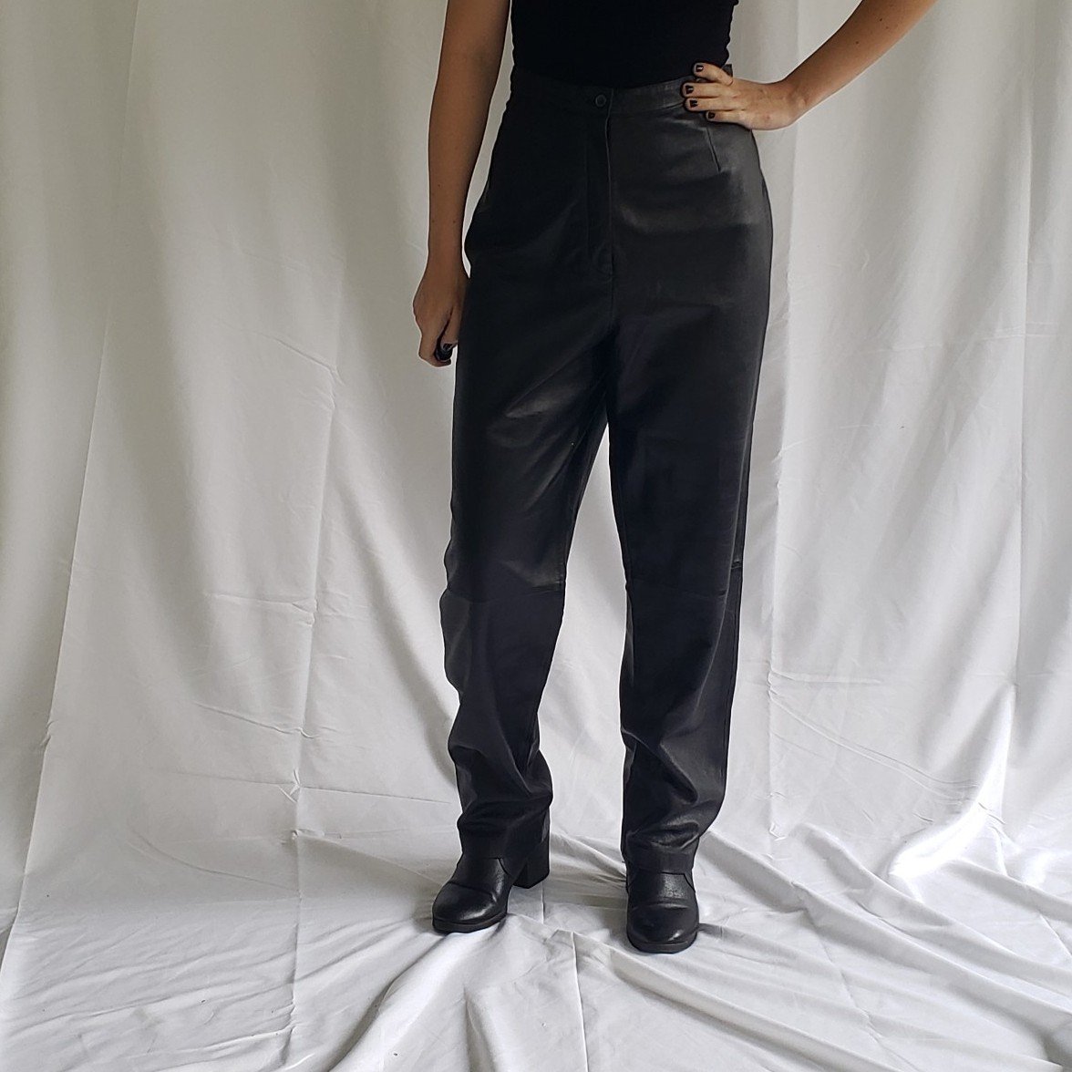 90s Black Leather Pants