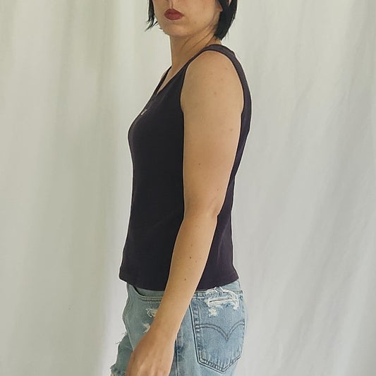 90s/Y2K Black Tank with American Flag