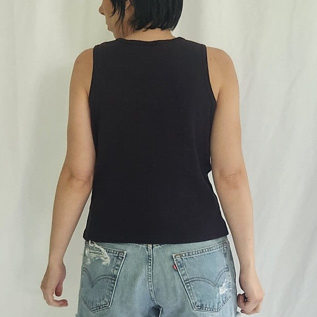 90s/Y2K Black Tank with American Flag