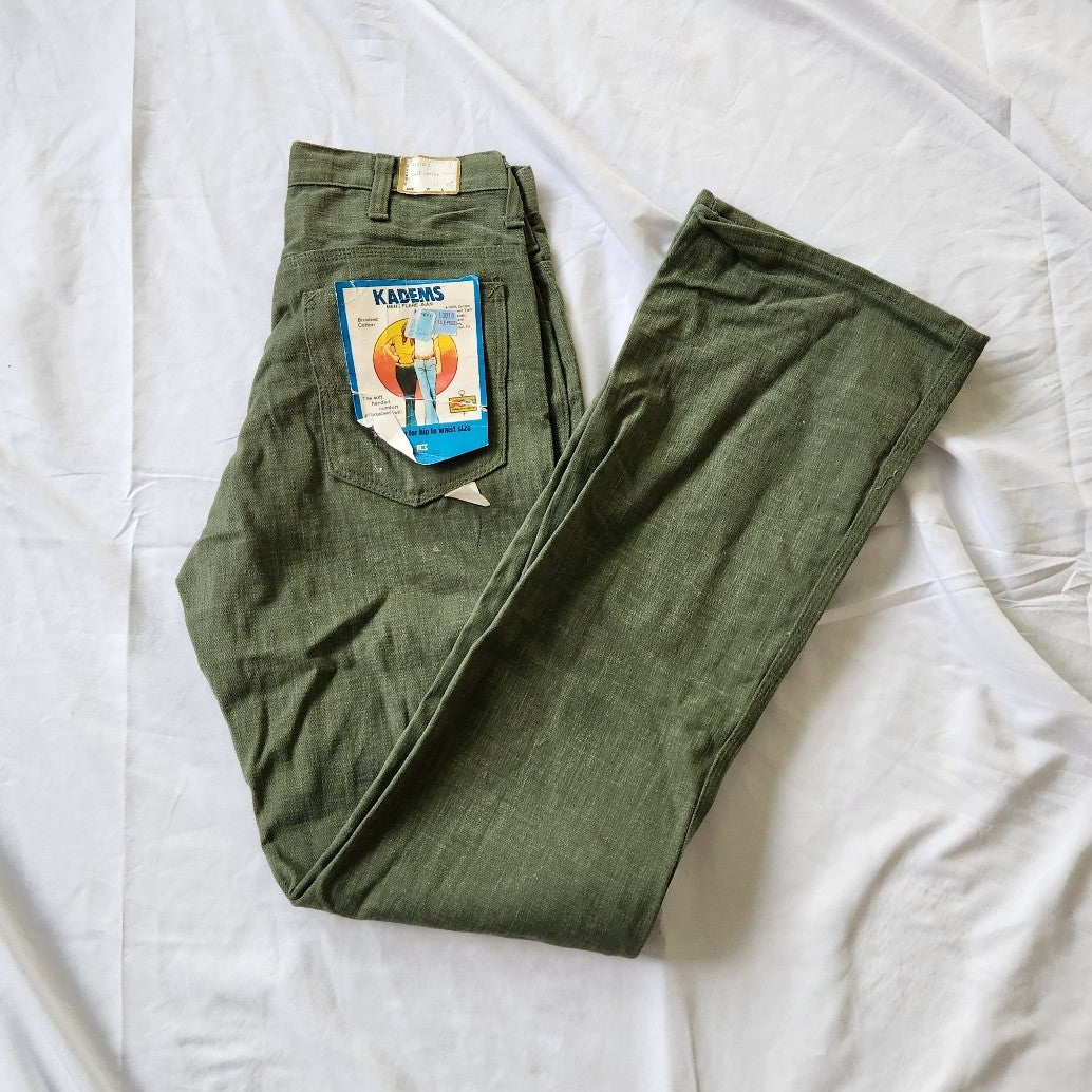 70s Deadstock Green Men's "Flare" Jeans