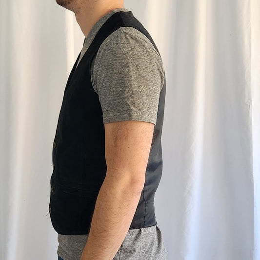 90s Black Suede Vest