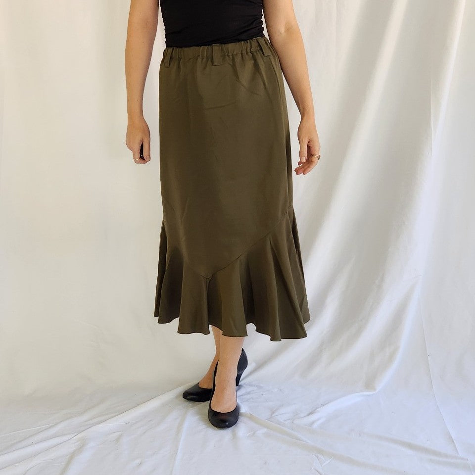 90s(?) Olive Green Tulip Skirt