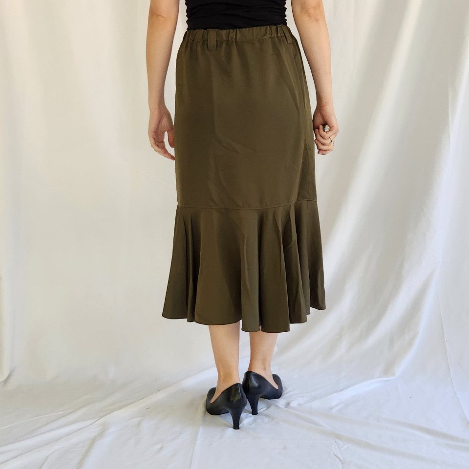90s(?) Olive Green Tulip Skirt