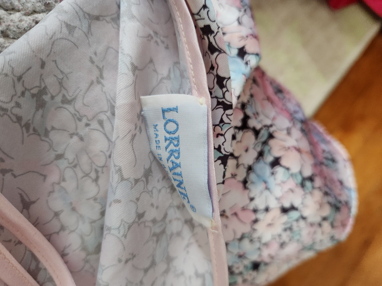 90s Pink and Blue Floral Satin Camisole