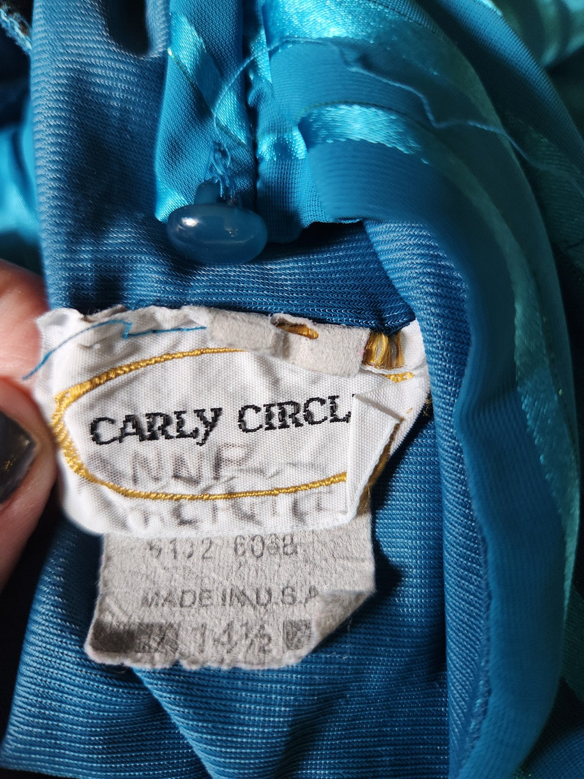 80s Teal Striped Day Dress