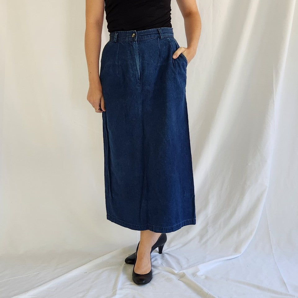 90s Denim Midi Skirt