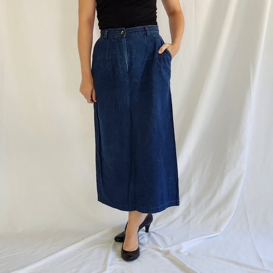 90s Denim Midi Skirt