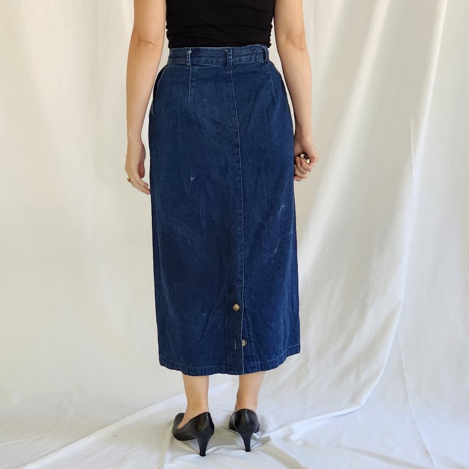 90s Denim Midi Skirt
