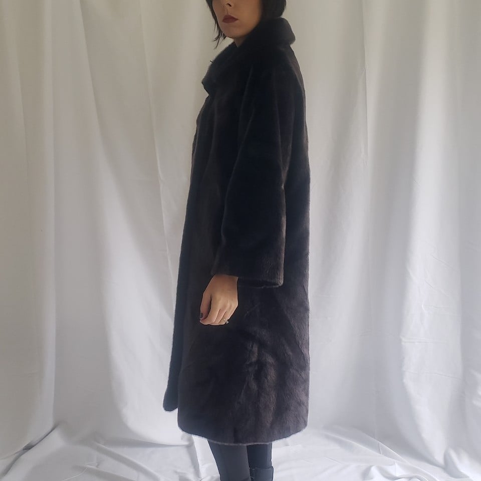 60s/70s Gray Faux Fur Coat