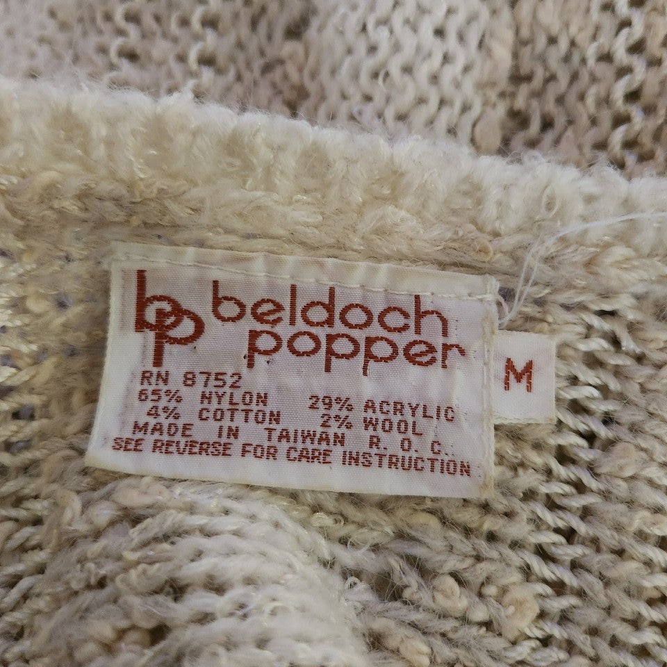 80s Cream Multi-Texture Sweater