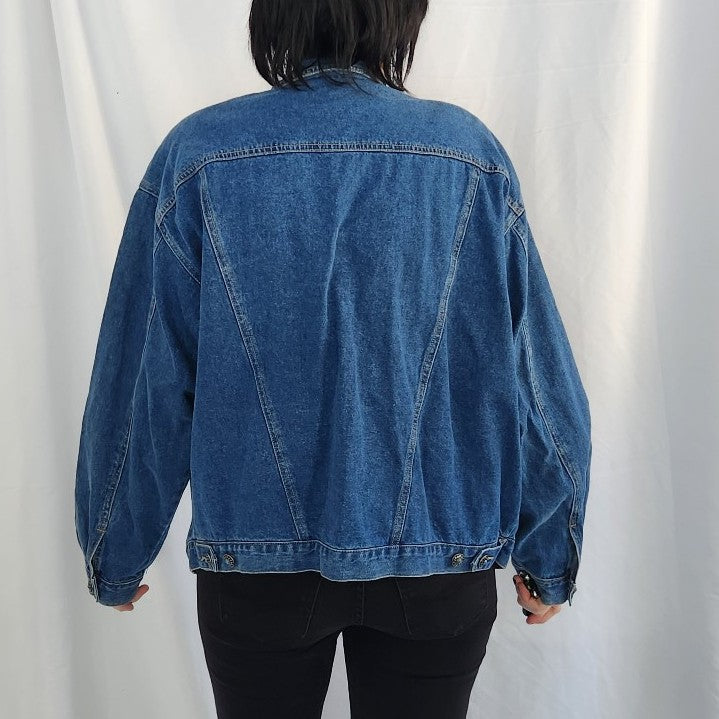 90s/Y2K Beaded and Embroidered Denim Jacket
