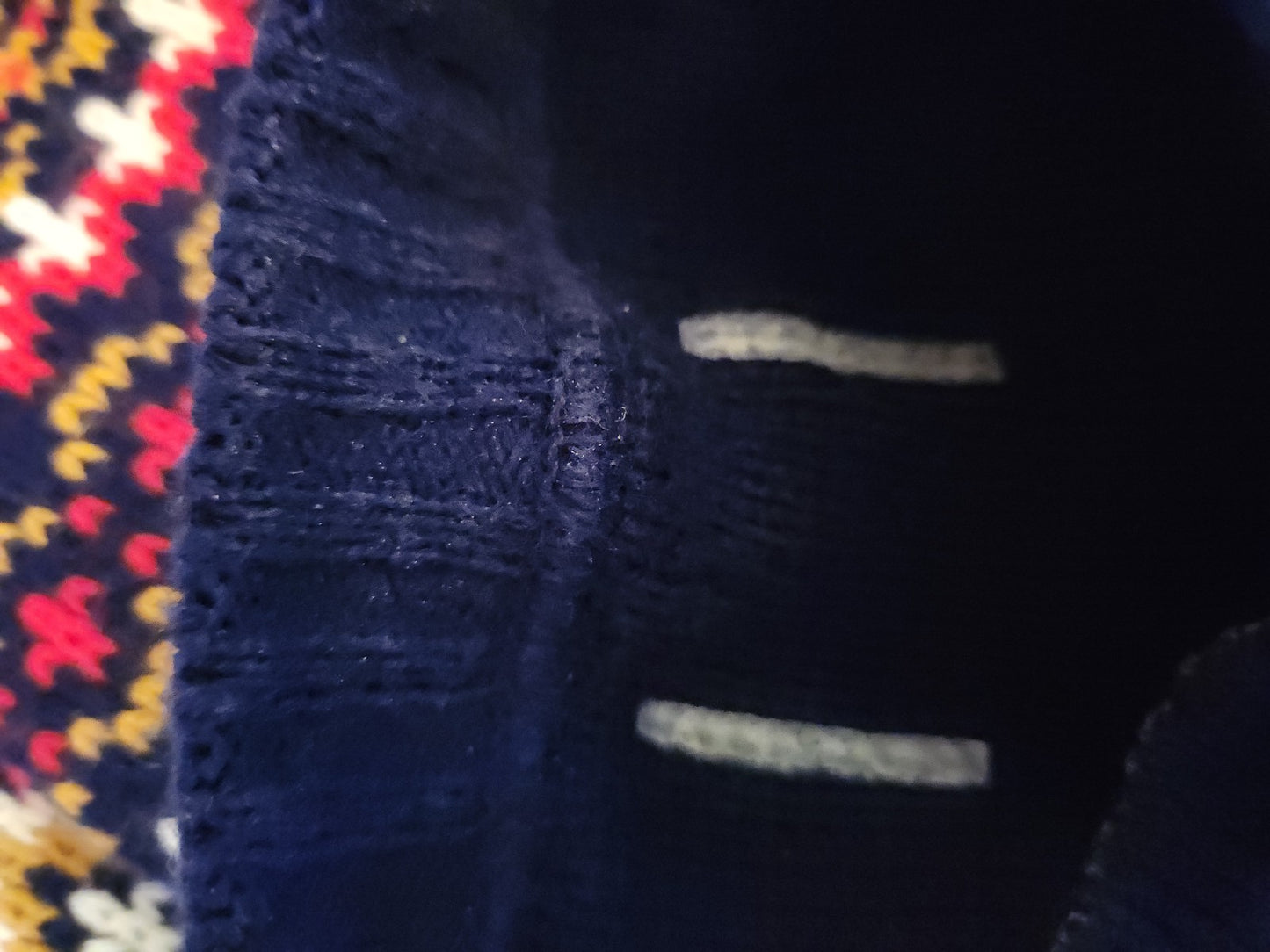 70s Blue, Red, and Gold Striped Sweater