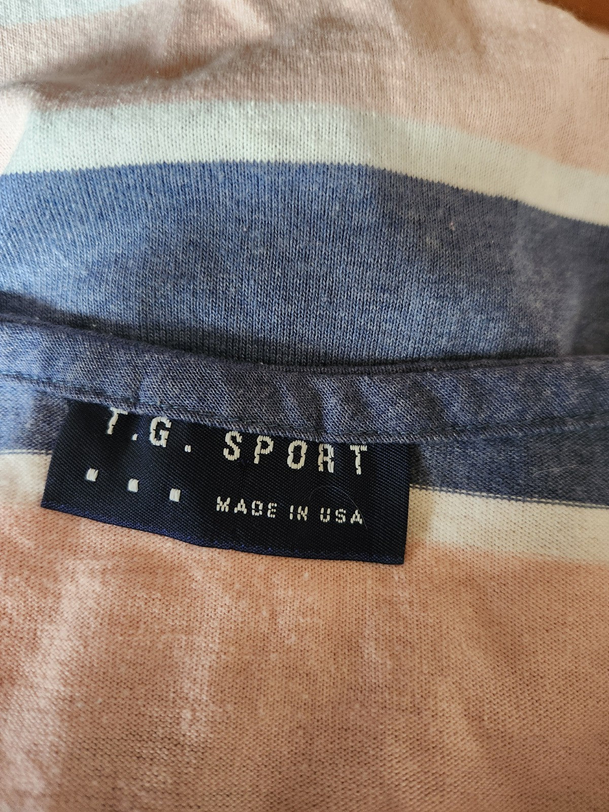 90s Blue and Pink Three Quarter Sleeve Tee
