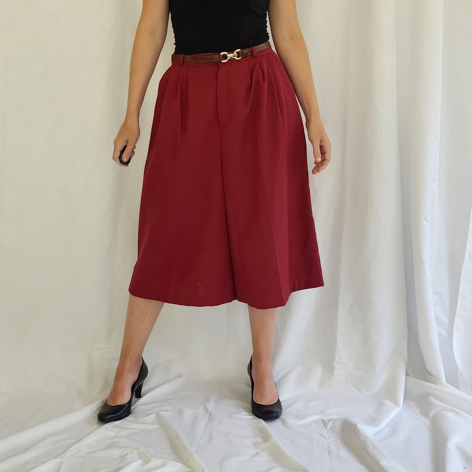 80s Burgundy Palazzo Pants