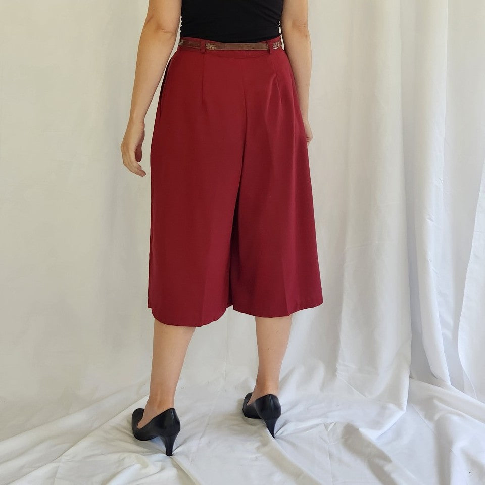 80s Burgundy Palazzo Pants