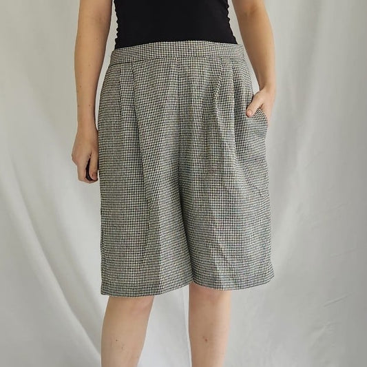 80s/90s Black and White Houndstooth Shorts